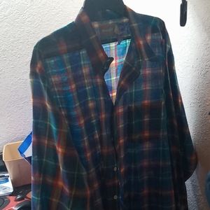 Plaid Long selvev button up